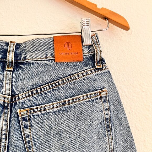 NWT Anine Bing High Rise Vintage Blue Shorts Sample 24‌‌ - Picture 10 of 13